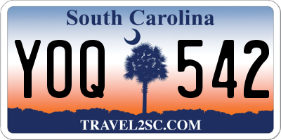 SC license plate YOQ542