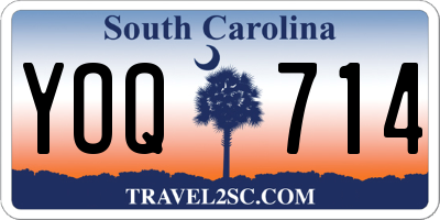 SC license plate YOQ714