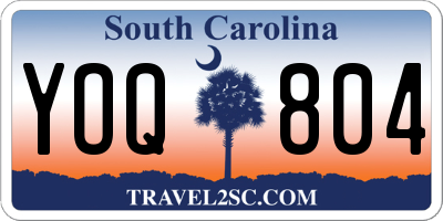 SC license plate YOQ804