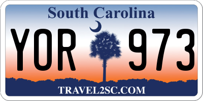 SC license plate YOR973