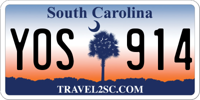 SC license plate YOS914