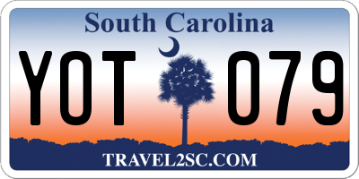 SC license plate YOT079