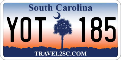 SC license plate YOT185