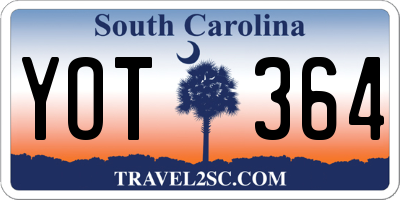 SC license plate YOT364