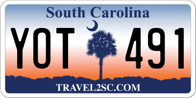 SC license plate YOT491
