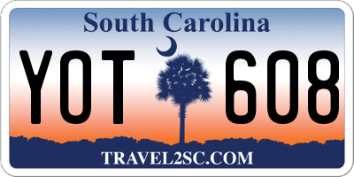 SC license plate YOT608