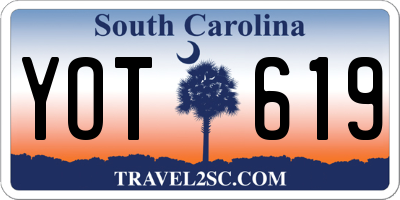 SC license plate YOT619