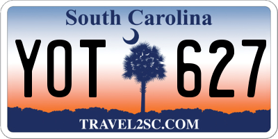 SC license plate YOT627