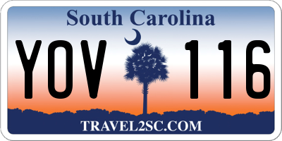 SC license plate YOV116