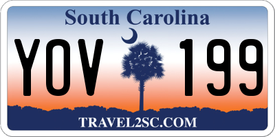 SC license plate YOV199