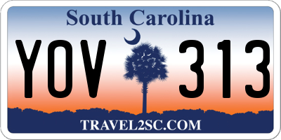 SC license plate YOV313