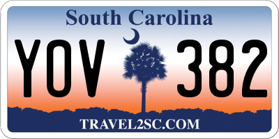 SC license plate YOV382