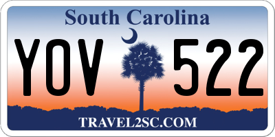 SC license plate YOV522