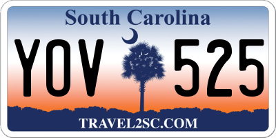 SC license plate YOV525