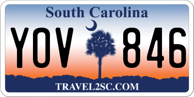 SC license plate YOV846