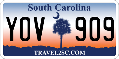 SC license plate YOV909
