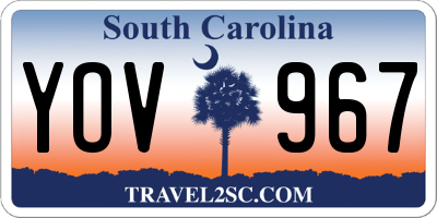 SC license plate YOV967