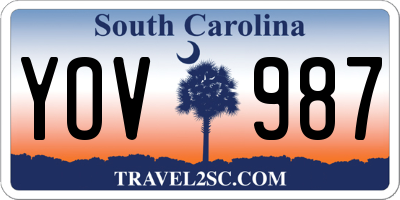 SC license plate YOV987