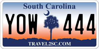 SC license plate YOW444