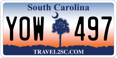 SC license plate YOW497