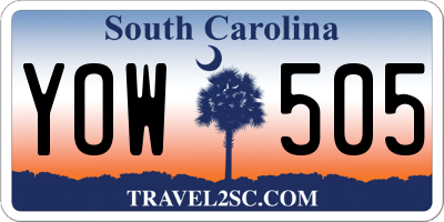 SC license plate YOW505