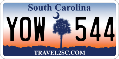 SC license plate YOW544