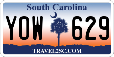 SC license plate YOW629