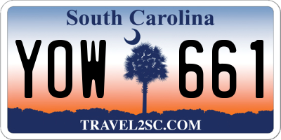 SC license plate YOW661