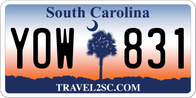 SC license plate YOW831