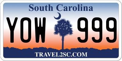 SC license plate YOW999
