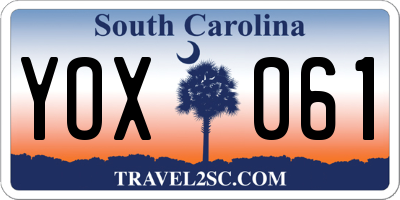 SC license plate YOX061
