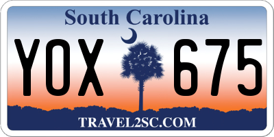 SC license plate YOX675