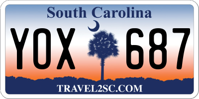 SC license plate YOX687