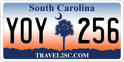 SC license plate YOY256