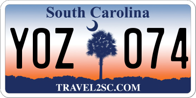 SC license plate YOZ074