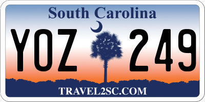 SC license plate YOZ249