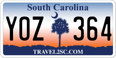 SC license plate YOZ364