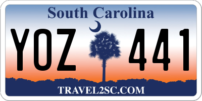 SC license plate YOZ441
