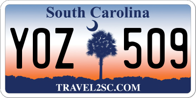 SC license plate YOZ509