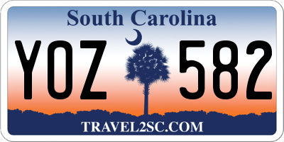 SC license plate YOZ582