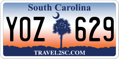 SC license plate YOZ629