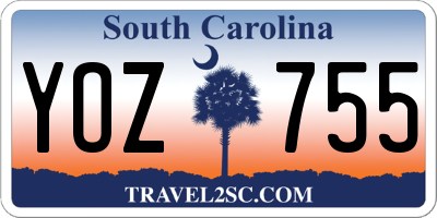 SC license plate YOZ755