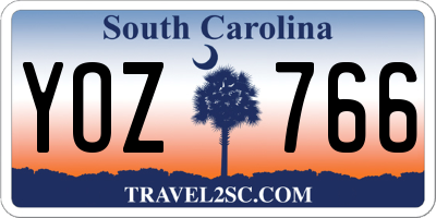 SC license plate YOZ766