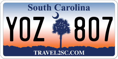 SC license plate YOZ807