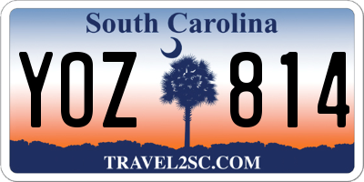 SC license plate YOZ814