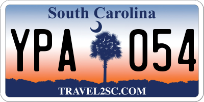 SC license plate YPA054