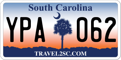 SC license plate YPA062