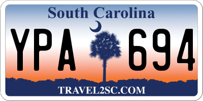 SC license plate YPA694