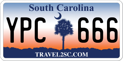 SC license plate YPC666