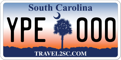 SC license plate YPE000